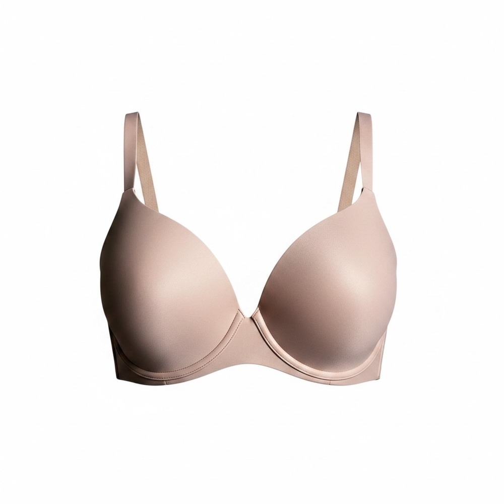 Warners No Side Effects Underwire Bra 38D Toasted Almond Nude 01356 TA4356